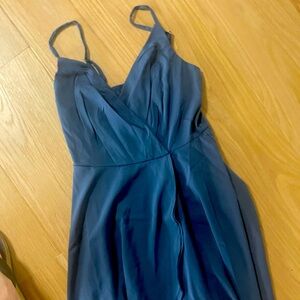 Brand new spaghetti strap mini dress! Blue/grey never been worn!